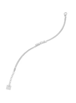 Bracelet Zag acier blanc message "Joyful"