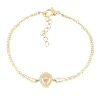 Bracelet Zag Bijoux acier doré goutte empierrée