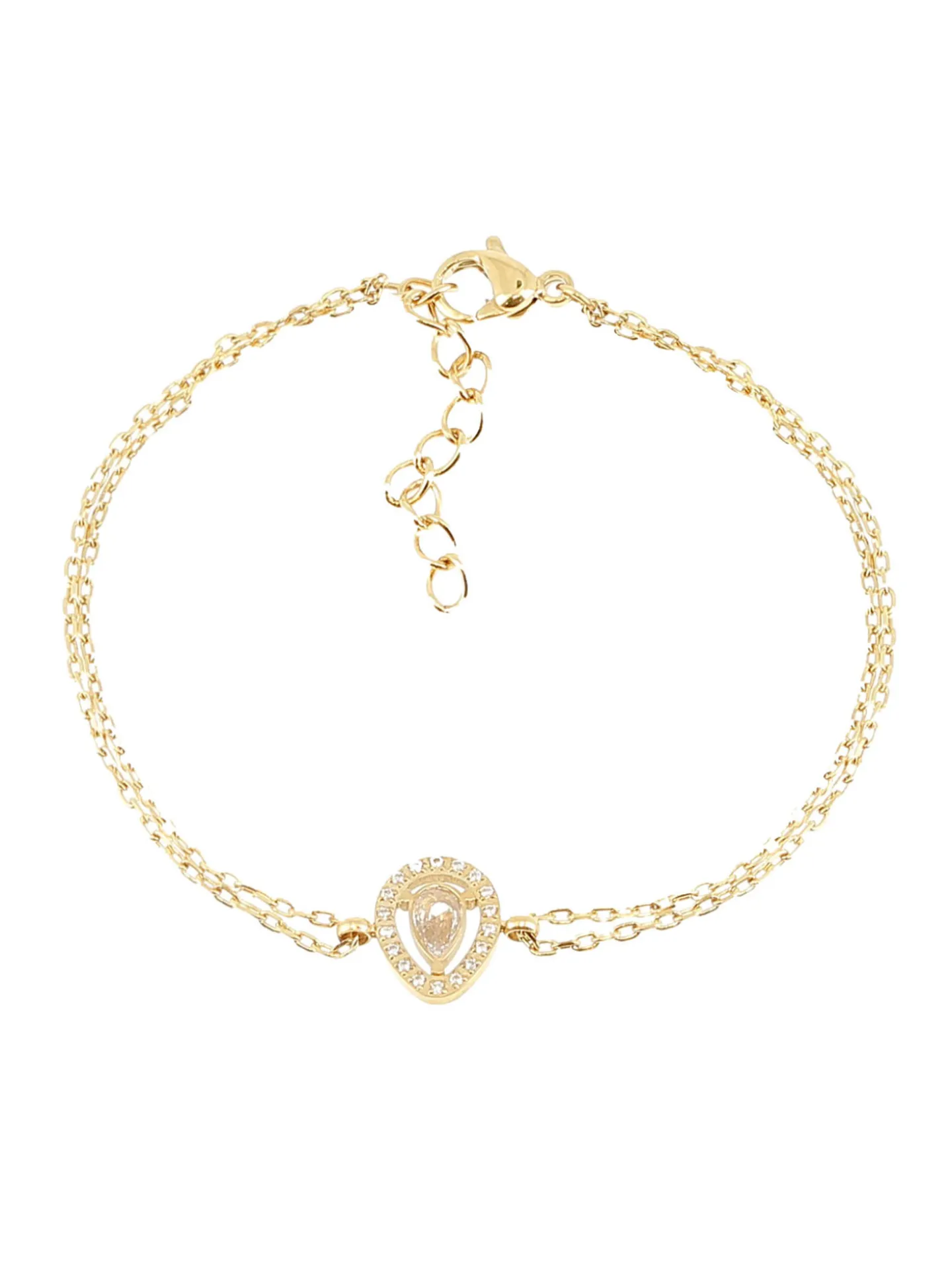 Bracelet Zag Bijoux acier doré goutte empierrée