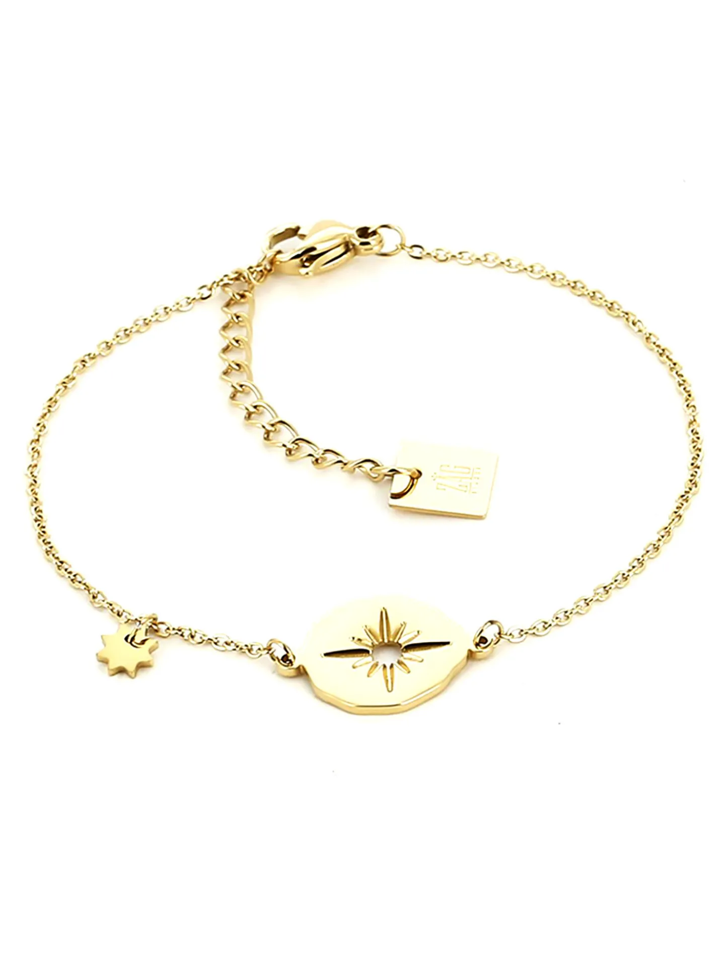 Bracelet Zag Bijoux acier doré étoile ajourée