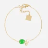Bracelet Zag Bijoux acier doré perle et malachite
