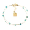 Bracelet Zag Bijoux acier doré apatite/zirconium