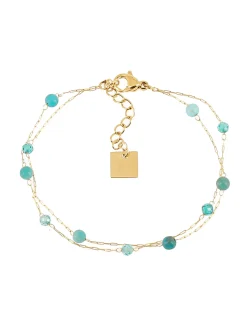 Bracelet Zag Bijoux acier doré apatite/zirconium