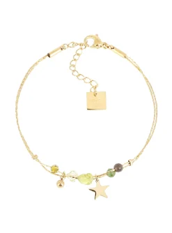 Bracelet Zag Bijoux acier doré_x005f_x000D_olivine/zirconium