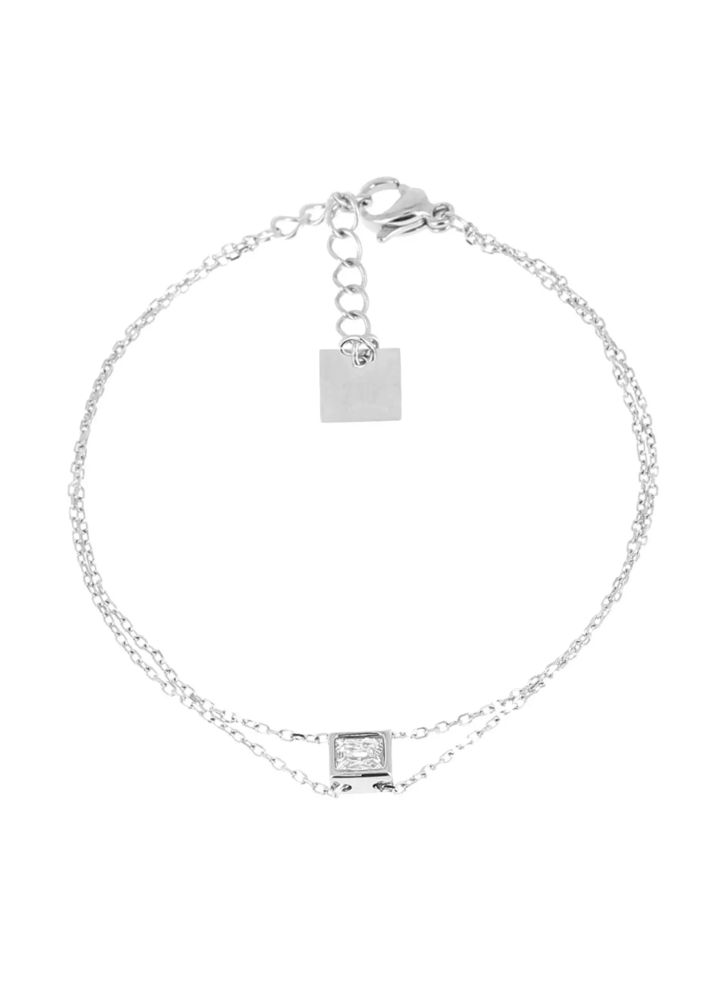 Bracelet Zag Bijoux acier rectangle zirconium