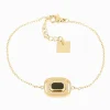 Bracelet Zag Bijoux acier doré onyx noir