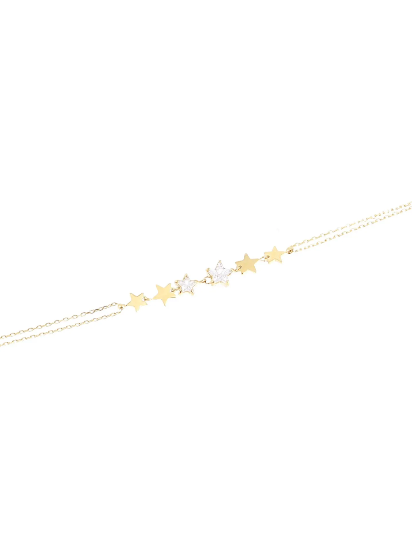 Bracelet Zag Bijoux Akiva acier doré étoiles oxydes
