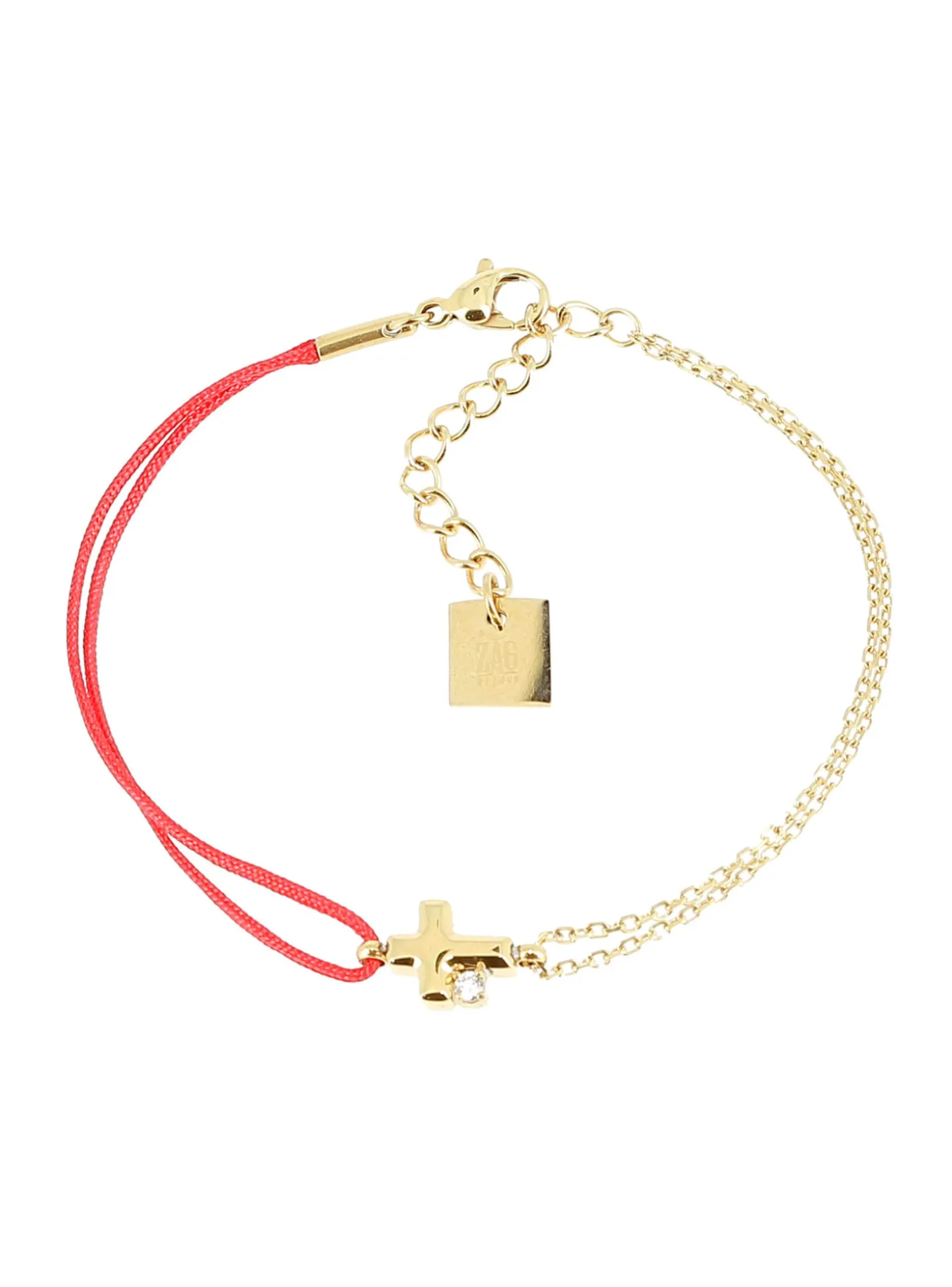Bracelet Zag Bijoux Allu acier doré croix