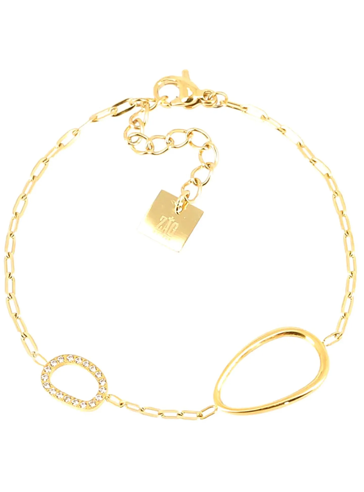 Bracelet Zag Bijoux Apolo acier doré empierré