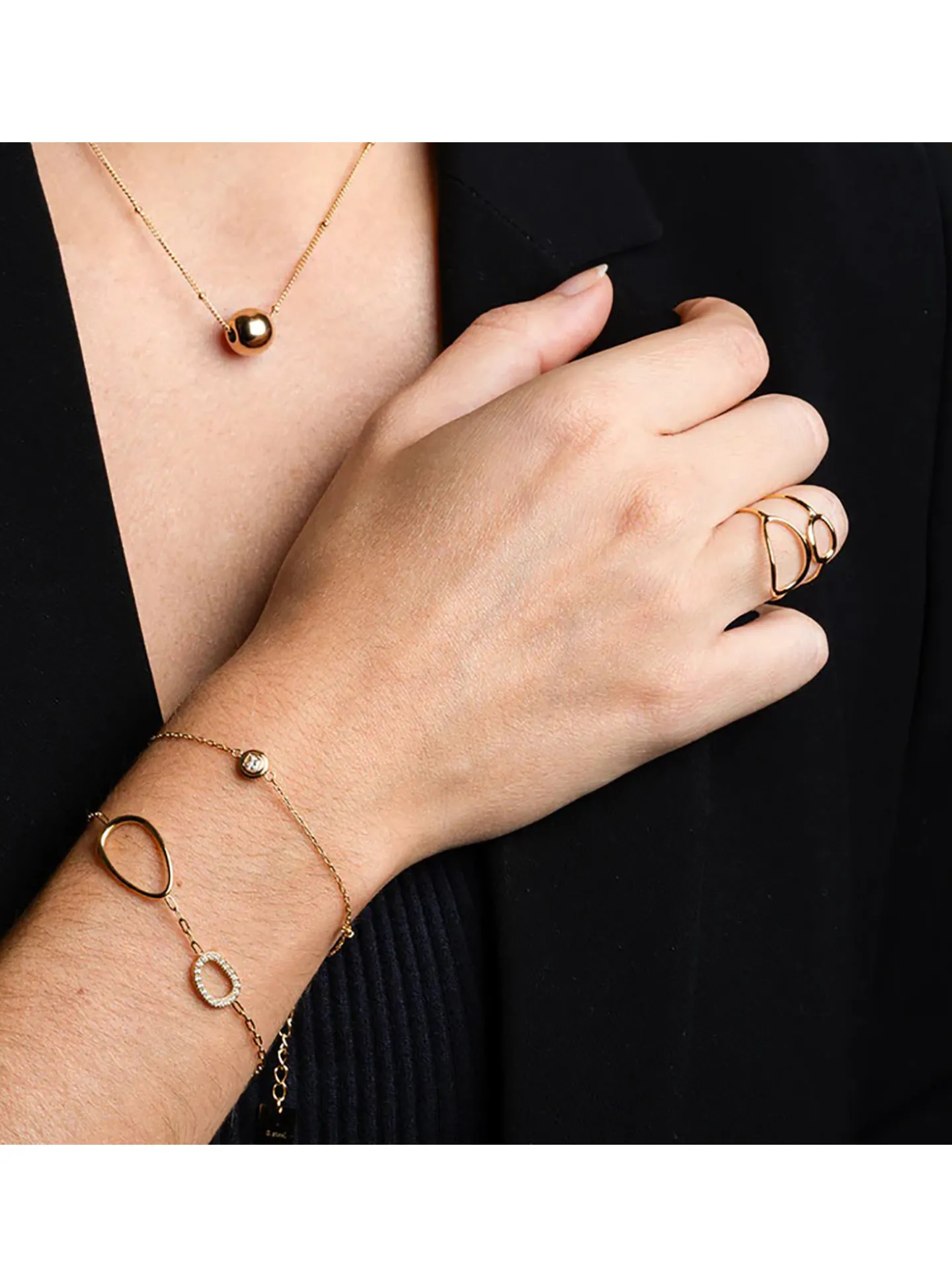 Bracelet Zag Bijoux Apolo acier doré empierré