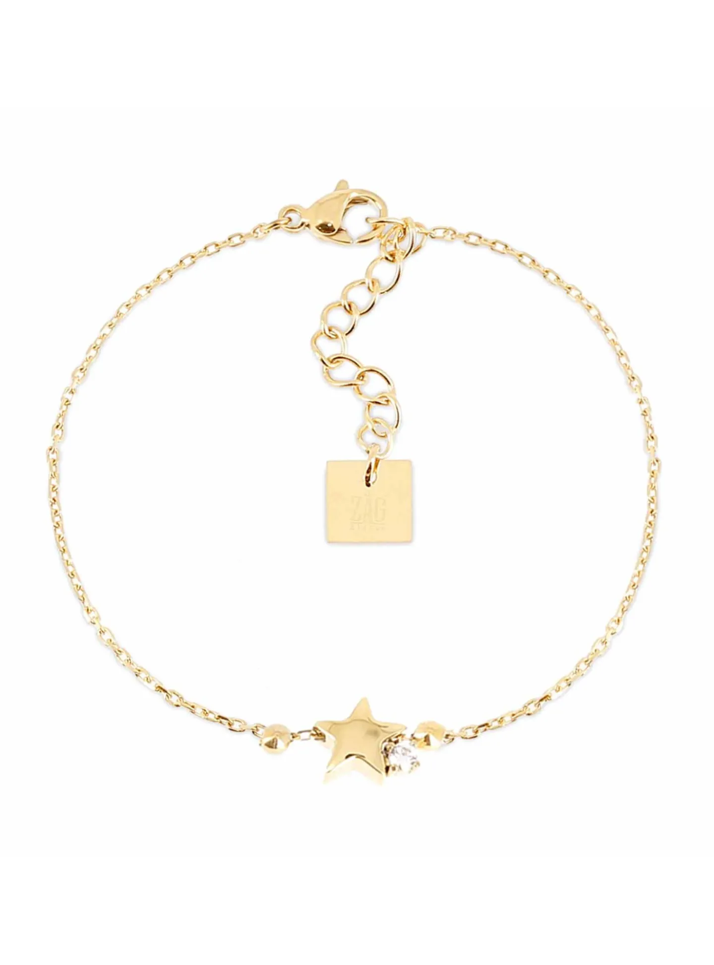 Bracelet Zag Bijoux Astral acier doré étoile oxyde