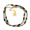 Bracelet Zag Bijoux Bogota acier doré noir