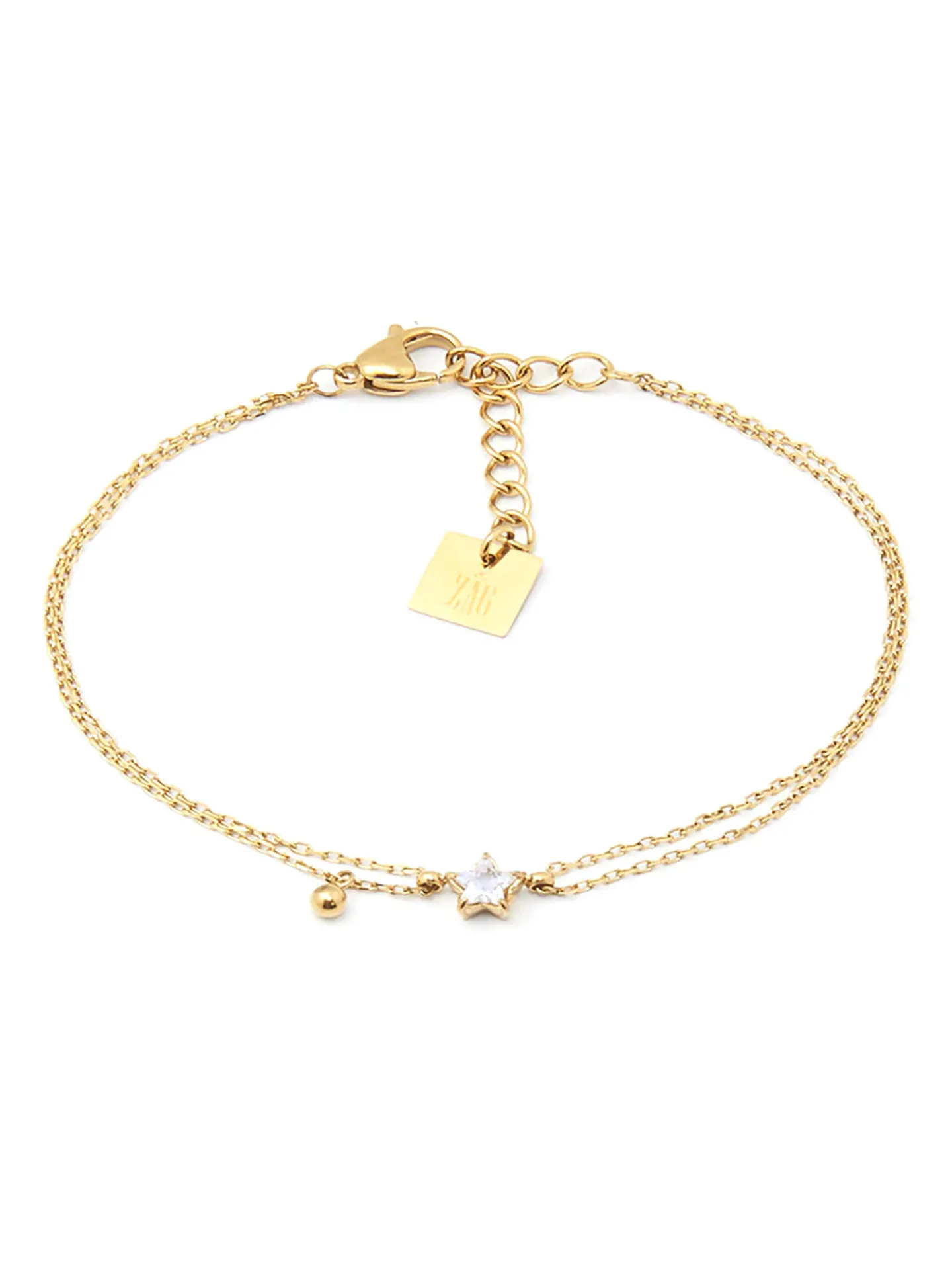Bracelet Zag Bijoux Céline acier doré étoile oxyde