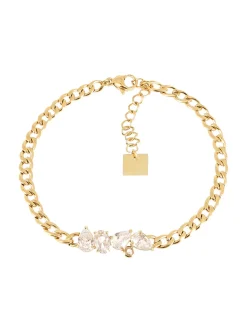 Bracelet Zag Bijoux Cosia acier doré zirconium