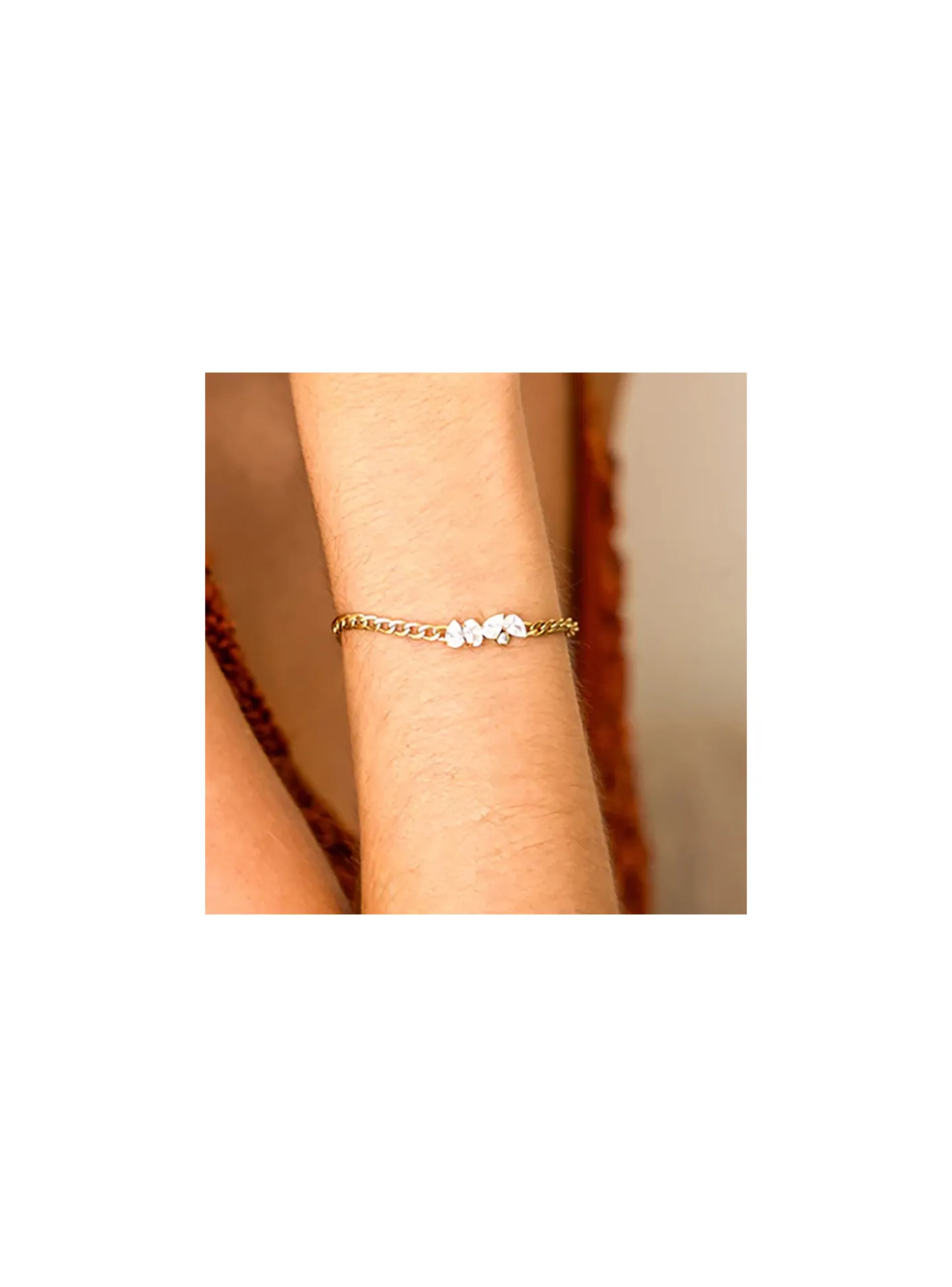 Bracelet Zag Bijoux Cosia acier doré zirconium