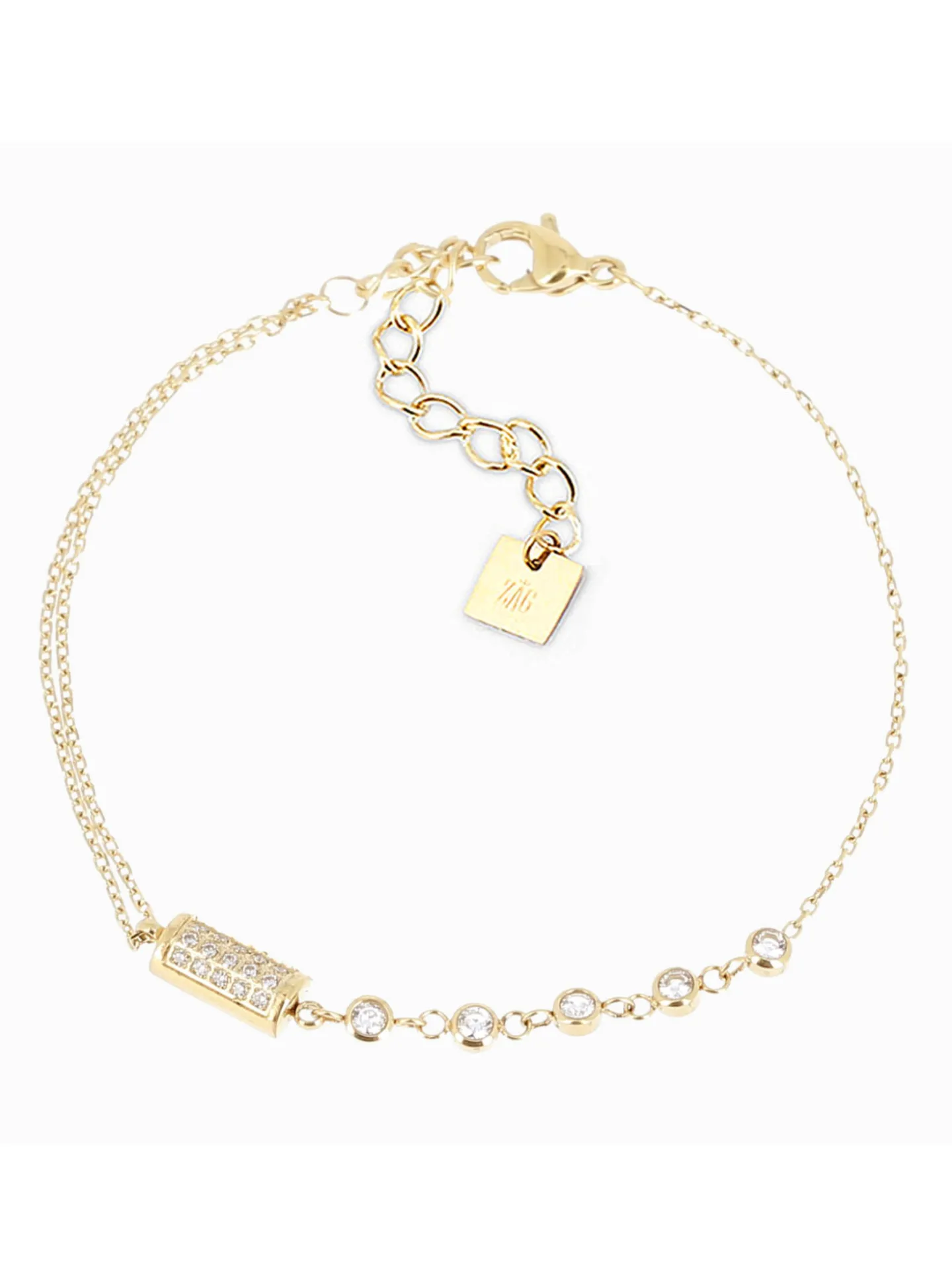 Bracelet Zag Bijoux demi-sphère oxydes blancs