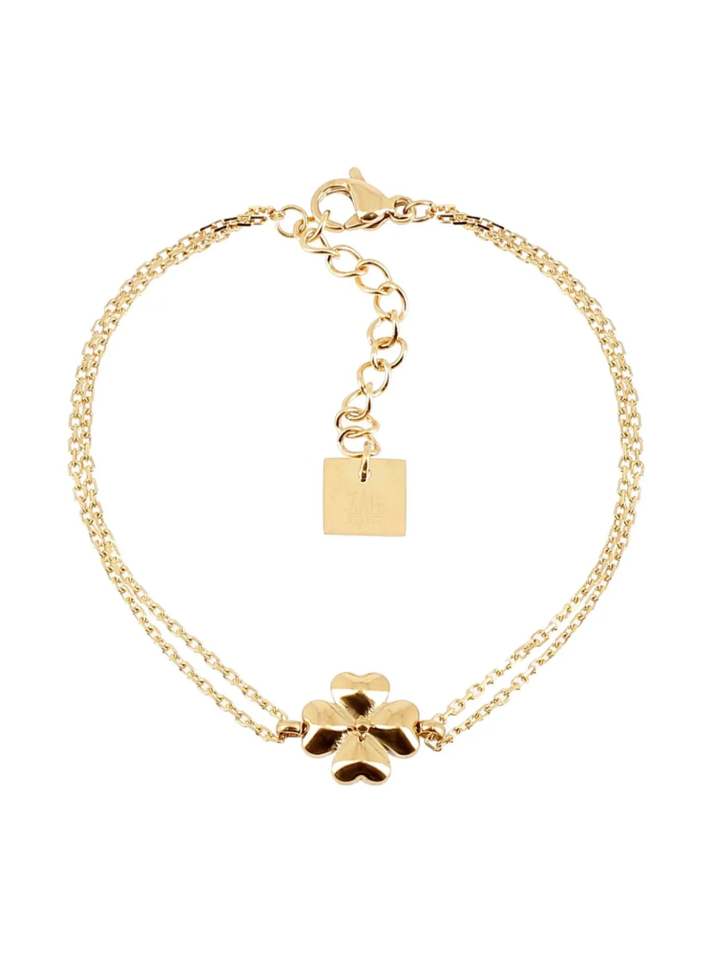 Bracelet Zag Bijoux Dorus trèfle acier doré