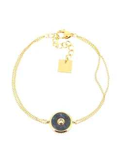 Bracelet Zag Bijoux double chaîne lapis lazuli
