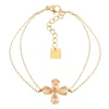 Bracelet Zag Bijoux Estial acier doré nude