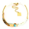 Bracelet Zag Bijoux Filipa acier doré amazonite