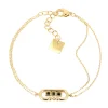 Bracelet Zag Bijoux forme ovalisée acier doré oxydes_x005f_x000D_noir