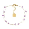 Bracelet Zag Bijoux Hinaku acier doré améthyste