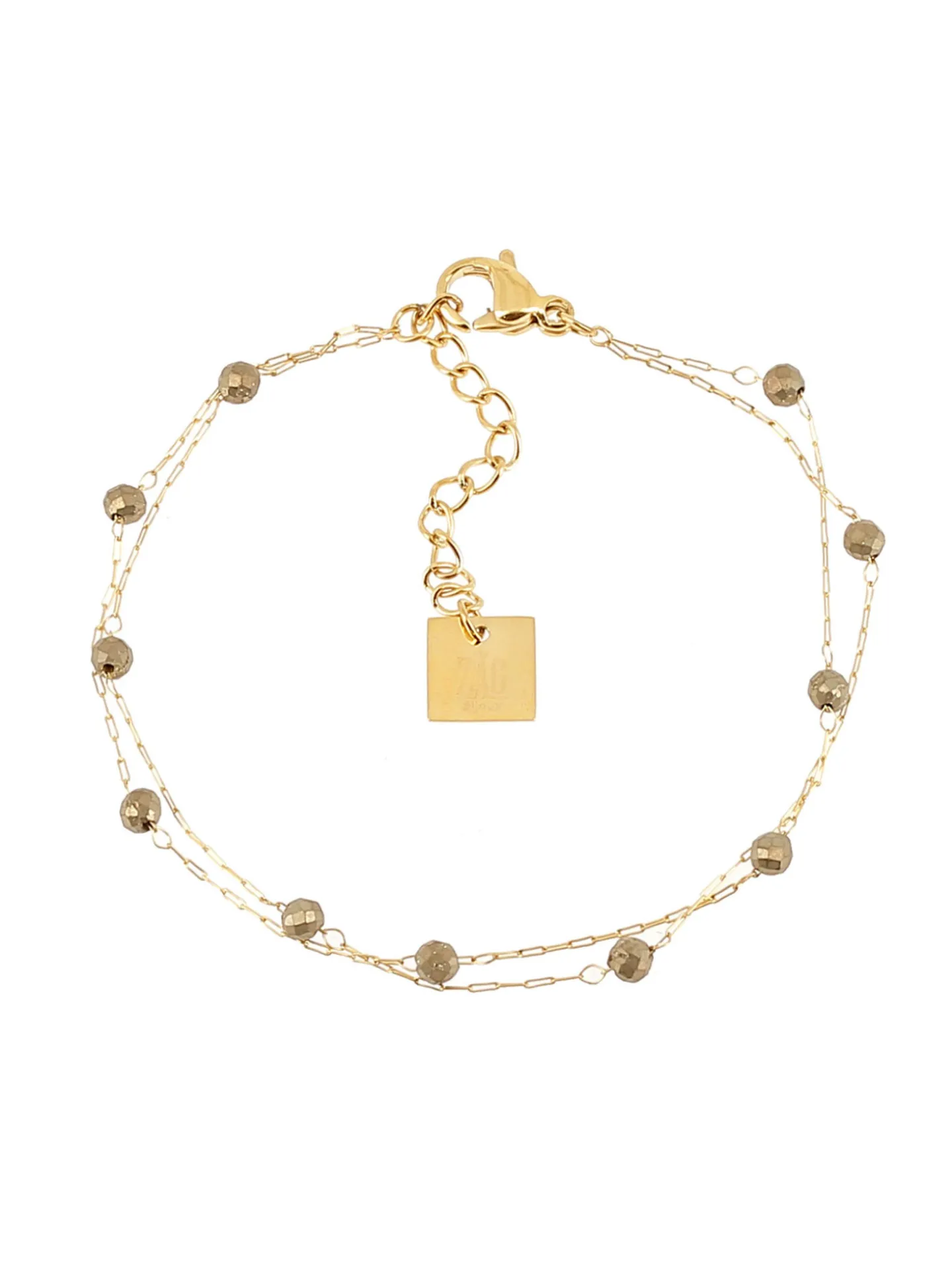 Bracelet Zag Bijoux Hinaku acier doré pyrite