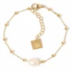 Bracelet Zag Bijoux Izia acier doré perle de culture