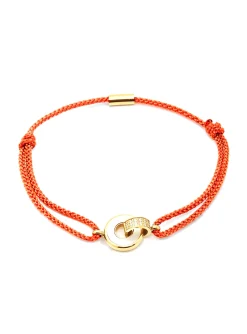 Bracelet Zag Bijoux Katia cordon orange deux anneaux_x005f_x000D_nacre et oxyde de zirconium