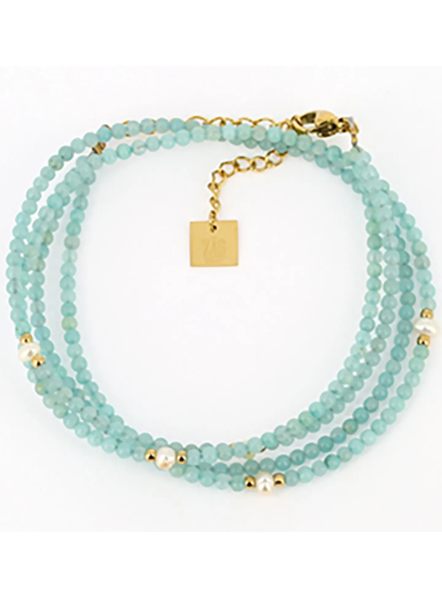 Bracelet Zag Bijoux La Natura acier doré amazonite