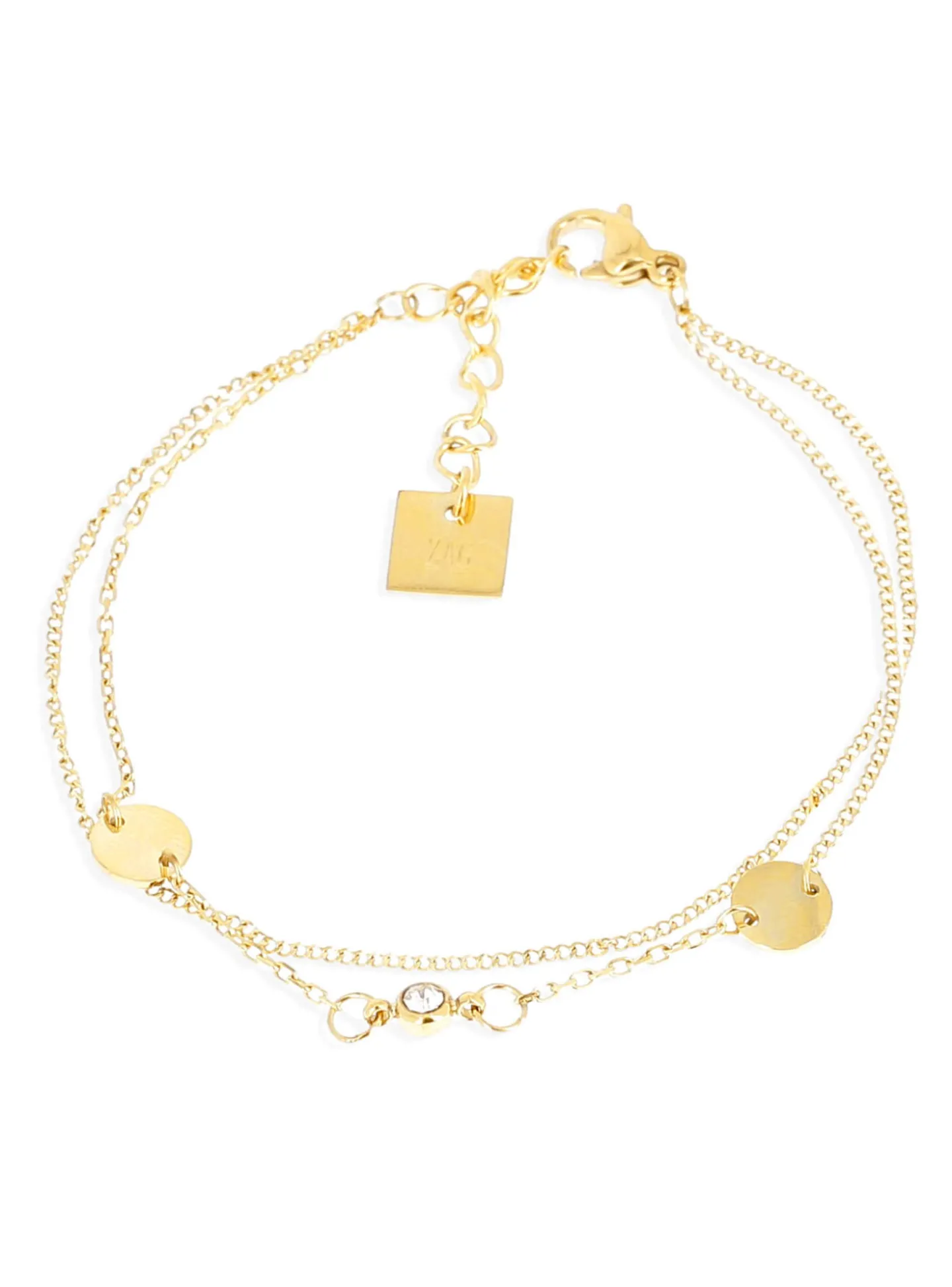 Bracelet Zag Bijoux Leona double pastilles_x005f_x000D_et oxydes