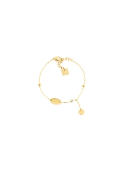 Bracelet Zag Bijoux Lorie ovale acier doré_x005f_x000D_pampille suspendue chaîne