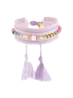 Bracelet Zag Bijoux Malaga acier doré violet_x005f_x000D_réglable