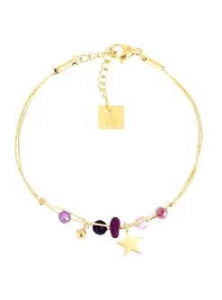 Bracelet Zag Bijoux Multi acier doré_x005f_x000D_grenat/améthyste