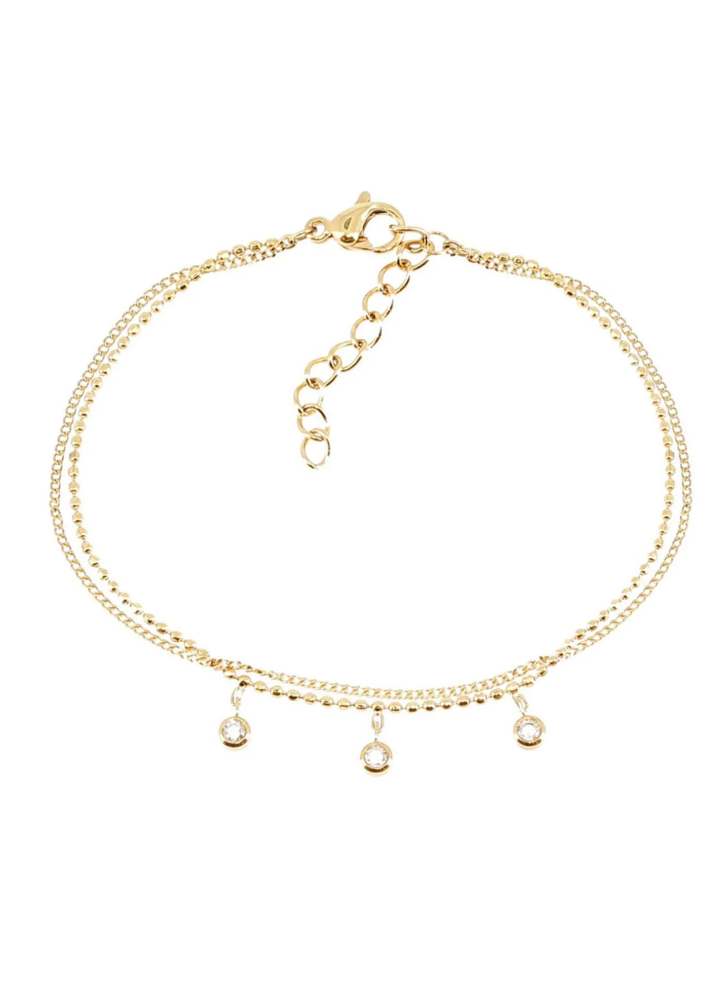 Bracelet Zag Bijoux Multi acier doré oxydes