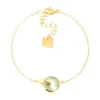 Bracelet Zag Bijoux Nacera acier doré et amazonite