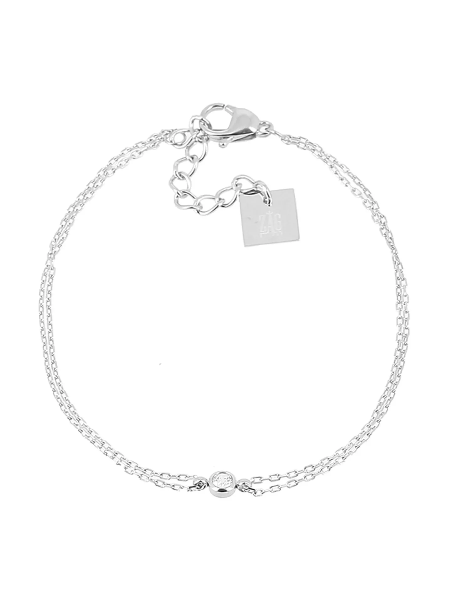 Bracelet Zag Bijoux Odile acier solitaire oxyde