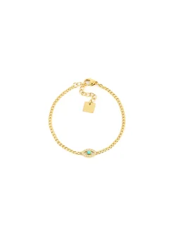 Bracelet Zag Bijoux Olga oeil turquoise_x005f_x000D_acier doré