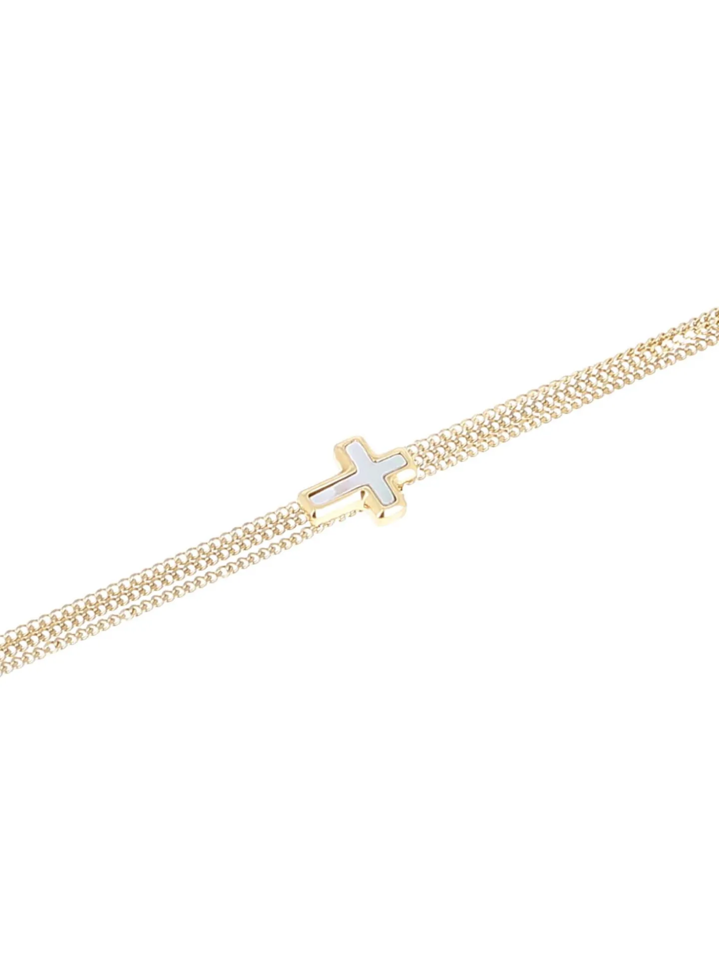 Bracelet Zag Bijoux Olyde acier doré croix nacre