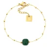 Bracelet Zag Bijoux Pablo acier doré malachite