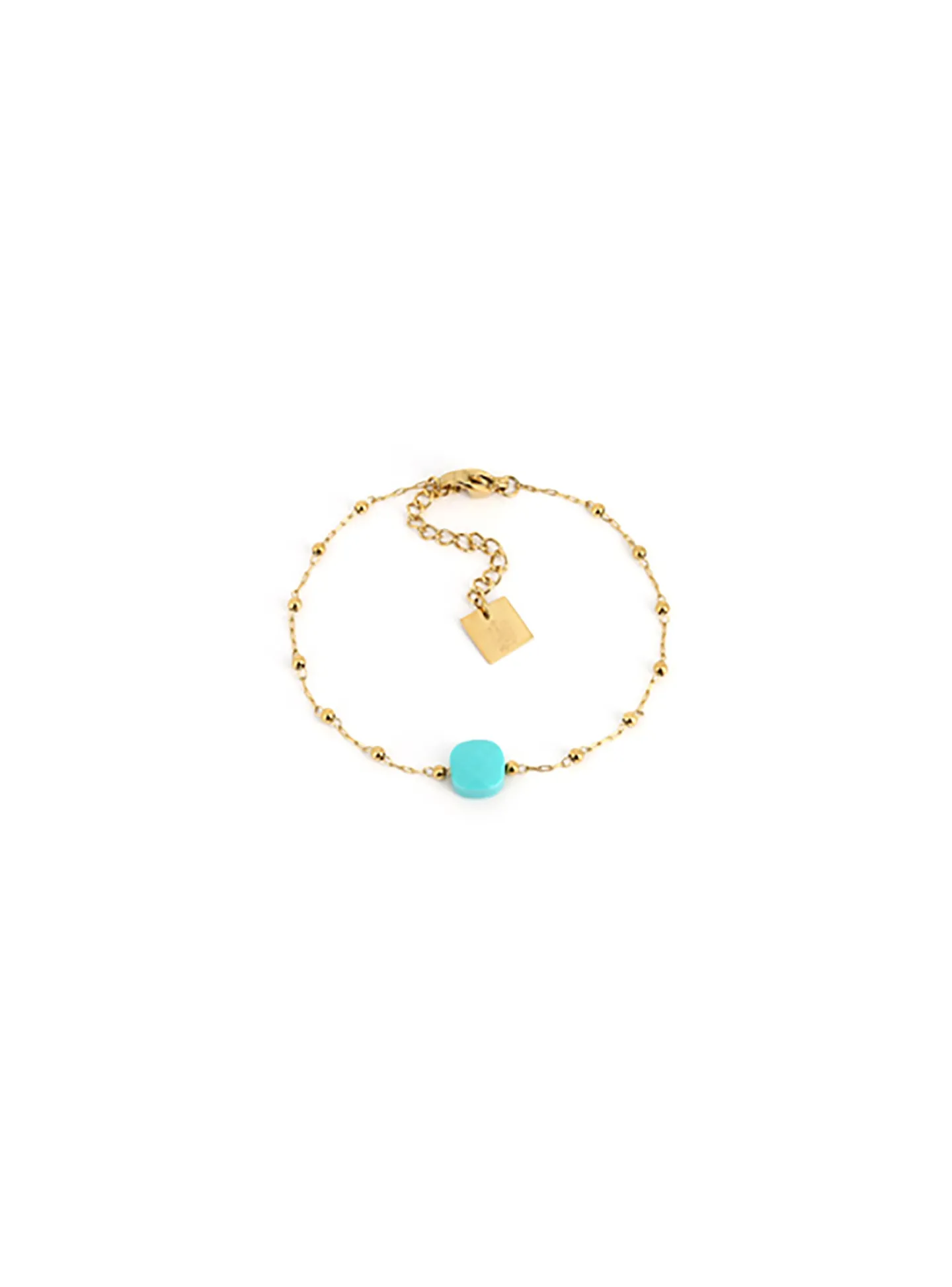 Bracelet Zag Bijoux Pablo acier doré turquoise