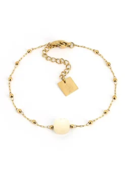 Bracelet Zag Bijoux Pablo acier doré nacre