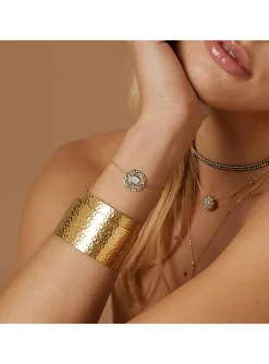Bracelet Zag Bijoux Pinto acier doré nacre blanche