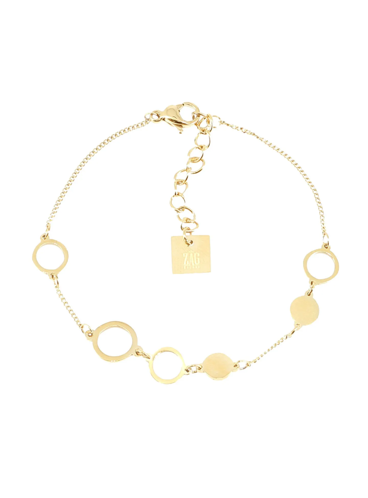 Bracelet Zag Bijoux Pluie acier doré