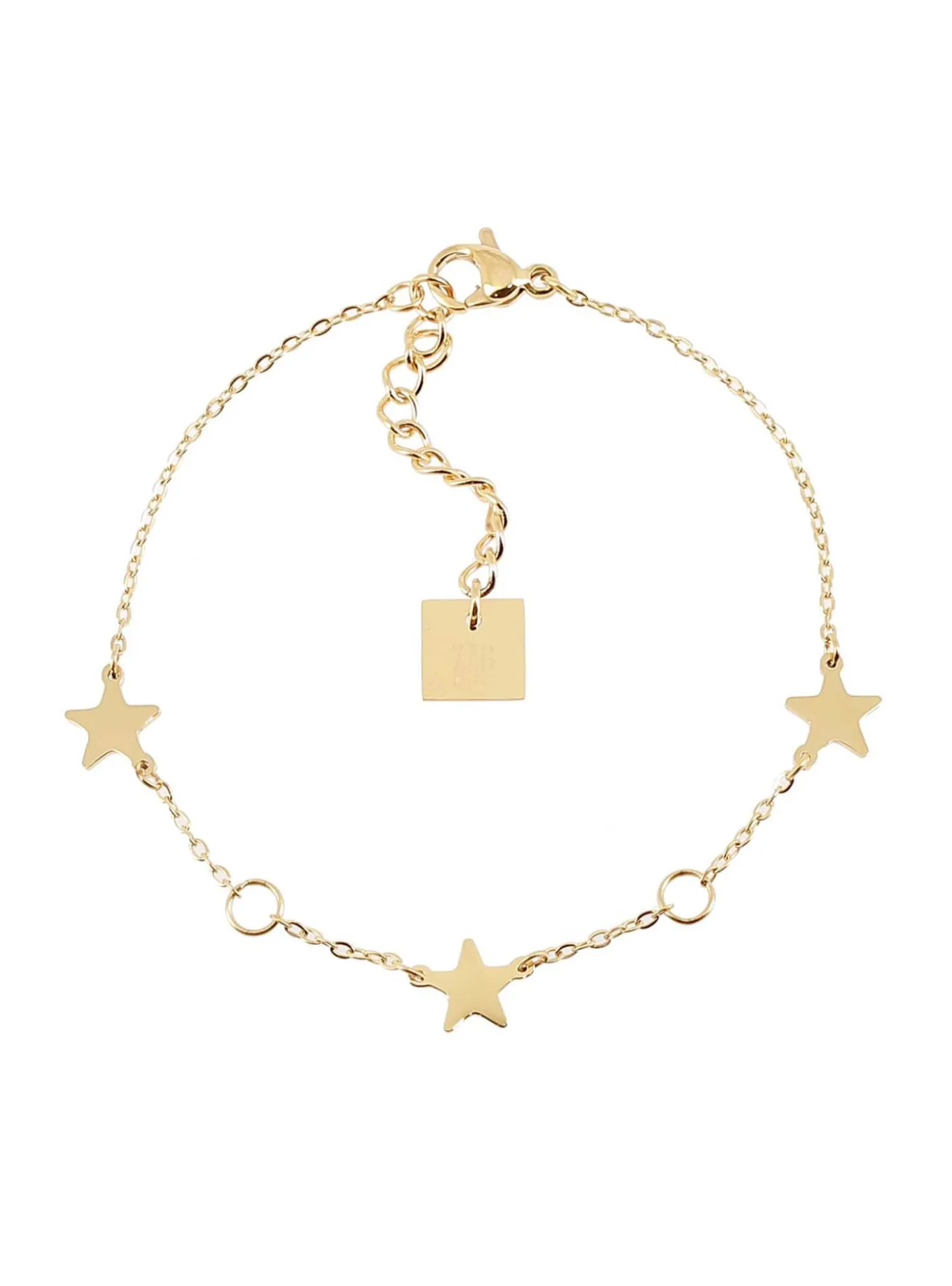 Bracelet Zag Bijoux Salma acier doré cercle/étoile