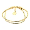 Bracelet Zag Bijoux Serpenti acier doré double rang