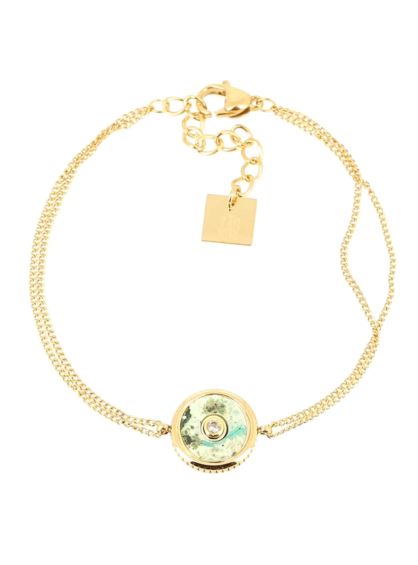 Bracelet Zag Bijoux Simple medaillon turquoise