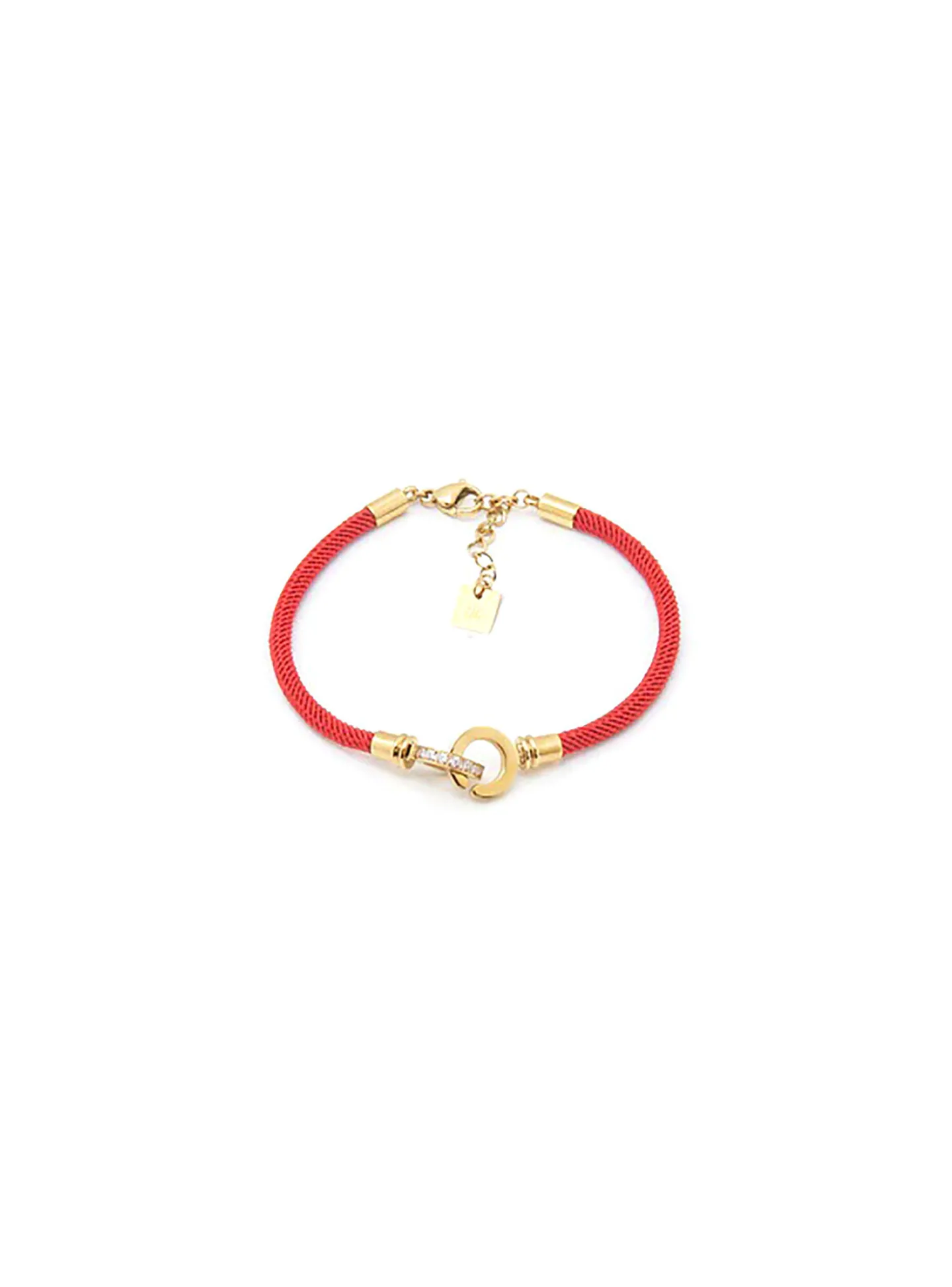 Bracelet Zag Bijoux Tassy rouge acier doré