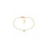 Bracelet Zag Bijoux Tonya acier doré oxyde vert