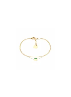 Bracelet Zag Bijoux Tonya acier doré oxyde vert